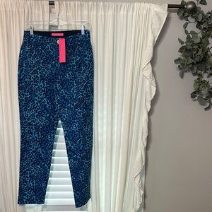 Lilly Pulitzer Blue Leopard Print Cropped Pants